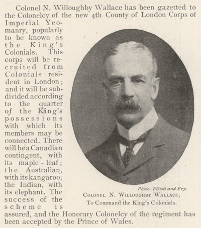 Colonnello N Willoughby Wallace, comandante dei Reali Coloniali da English Photographer