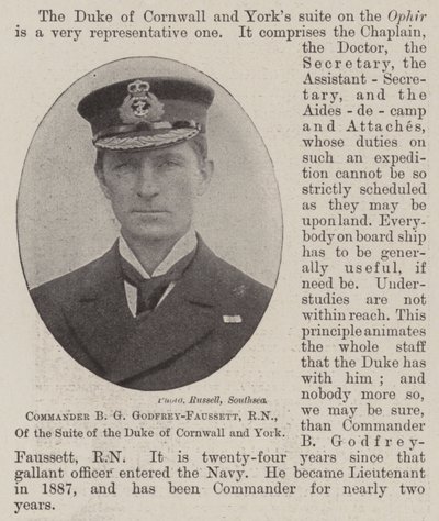 Comandante B G Godfrey-Faussett, RN, della suite del Duca di Cornovaglia e York da English Photographer