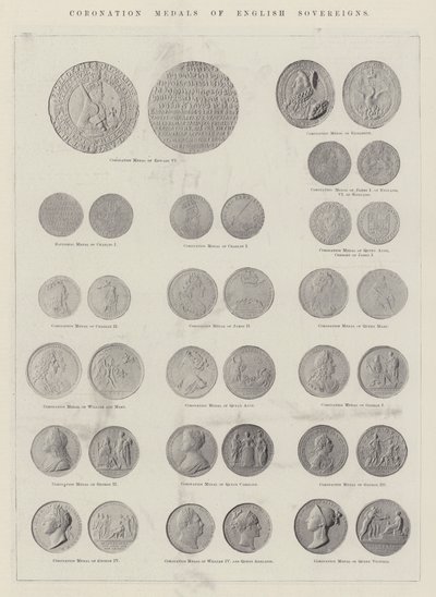 Medaglie di incoronazione dei sovrani inglesi da English Photographer