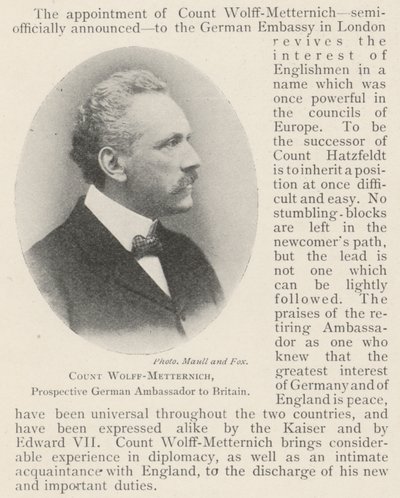 Conte Wolff-Metternich, futuro ambasciatore tedesco in Gran Bretagna da English Photographer