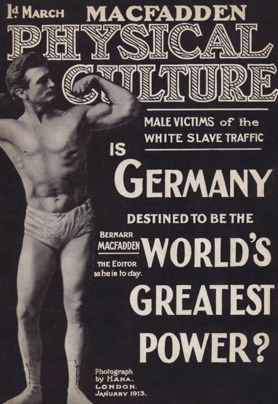 Copertina della rivista Physical Culture, gennaio 1913 da English Photographer