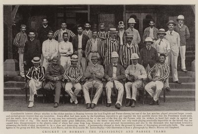 Cricket a Bombay, le squadre della Presidenza e dei Parsee da English Photographer