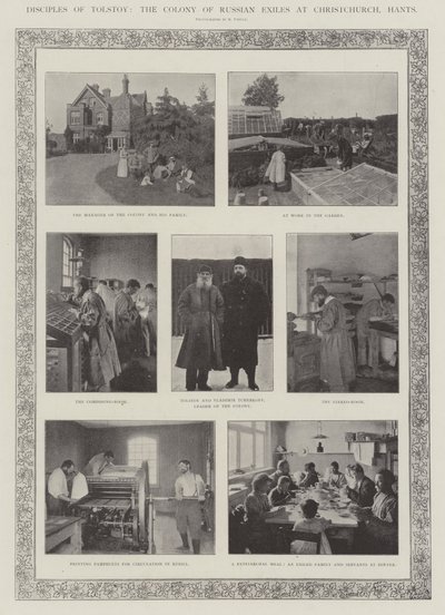Discepoli di Tolstoj, la colonia di esiliati russi a Christchurch, Hants da English Photographer