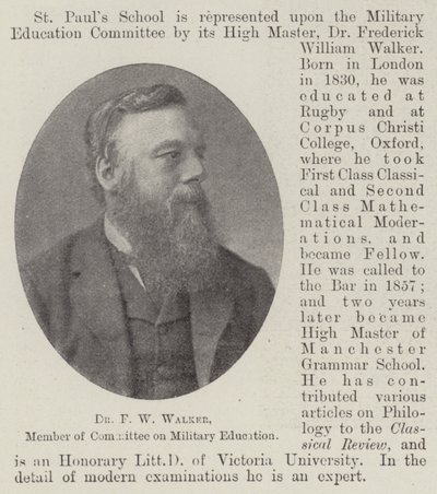 Dr F W Walker, membro del comitato per l