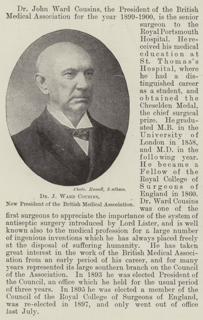 Dr J Ward Cousins, nuovo presidente della British Medical Association da English Photographer