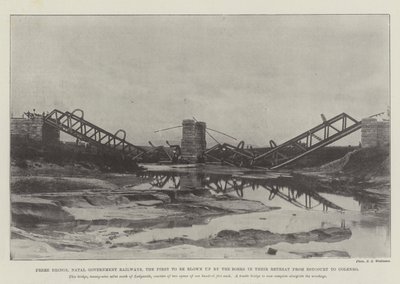 Ponte Frere, Ferrovie del Governo del Natal, il primo a essere fatto saltare dai Boeri nella loro ritirata da Estcourt a Colenso da English Photographer