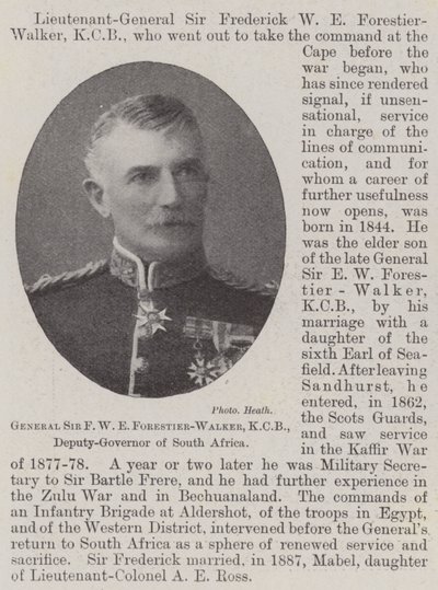 Generale Sir F W E Forestier-Walker, KCB, vice governatore del Sudafrica da English Photographer