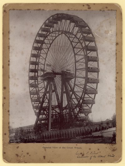Vista generale della Grande Ruota, Earls Court, Londra da English Photographer