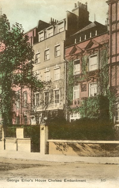 Casa di George Elliot, Cheyne Walk, Chelsea Embankment, Londra da English Photographer