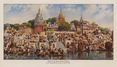 Ghats a Varanasi sul fiume Gange, India da English Photographer