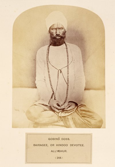 Govind Doss, Bairagee, o Devoto Hindoo, Allyghur, da The People of India, di J. Forbes Watson, pubblicato nel 1868 da English Photographer