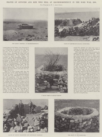 Tombe di ufficiali e uomini caduti a Bronkhorstspruit nella guerra boera, 1880 da English Photographer
