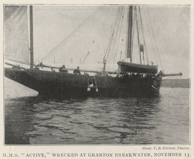 HMS Active, naufragata al molo di Granton, 13 novembre da English Photographer