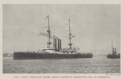 HMS Glory, incrociatore di prima classe, in partenza dal porto di Portsmouth per la Cina, il 24 novembre da English Photographer