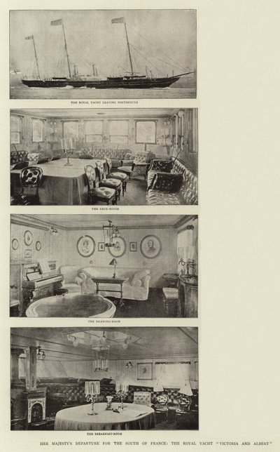 La partenza di Sua Maestà per il sud della Francia, lo yacht reale Victoria e Albert da English Photographer