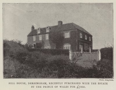 Hill House, Dersingham, recentemente acquistata con la tenuta dal Principe di Galles per £7000 da English Photographer