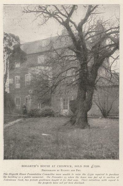 La casa di Hogarth a Chiswick, venduta per £1500 da English Photographer