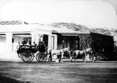 Carrozza trainata da cavalli nell