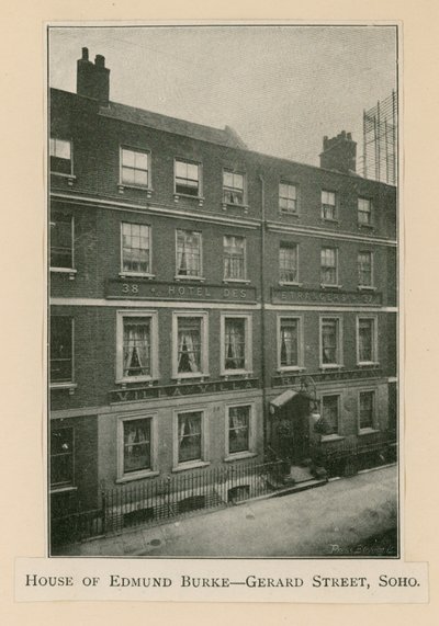 Casa di Edmund Burke, 37 Gerrard Street da English Photographer