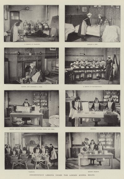 Lezioni di economia domestica sotto il London School Board da English Photographer