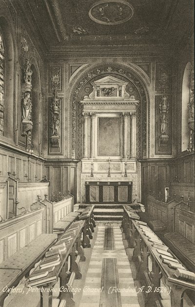 Interno, Cappella del Pembroke College, Oxford, Oxfordshire da English Photographer