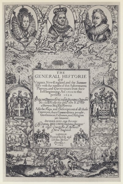 John Smith, La Storia Generale della Virginia, J Dawson per M Sparkes 1624 da English Photographer