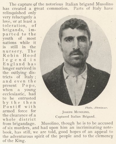 Joseph Musolino, brigante italiano catturato da English Photographer