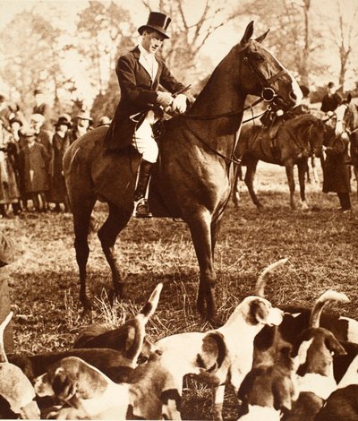 Re Edoardo VIII con la Beaufort Hunt, 1923 da English Photographer