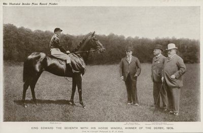 Re Edoardo VII con il suo cavallo, Minoru, vincitore del Derby da English Photographer