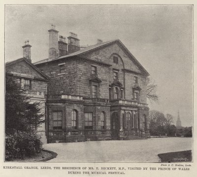 Kirkstall Grange, Leeds, la residenza del Sig. E Beckett, MP, visitata dal Principe di Galles durante il Festival Musicale da English Photographer