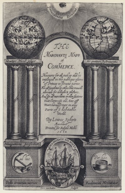 L Roberts, La mappa del commercio dei mercanti, R Mabb 1638 (foto b/n) da English Photographer