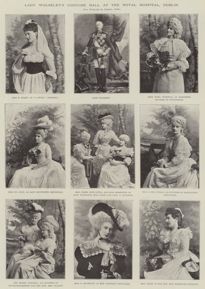 Il ballo in costume di Lady Wolseley al Royal Hospital, Dublino da English Photographer