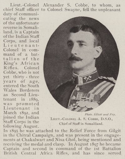 Il tenente colonnello A S Cobbe, DSO, capo di stato maggiore in Somaliland da English Photographer