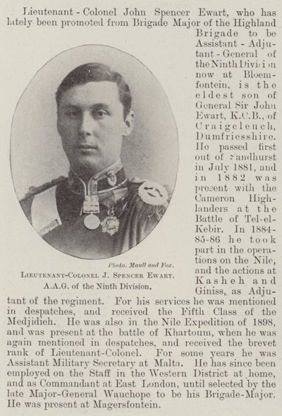 Tenente colonnello J Spencer Ewart, AAG alla Nona Divisione da English Photographer