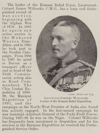 Tenente colonnello Willcocks, leader della spedizione di soccorso di Kumasi da English Photographer