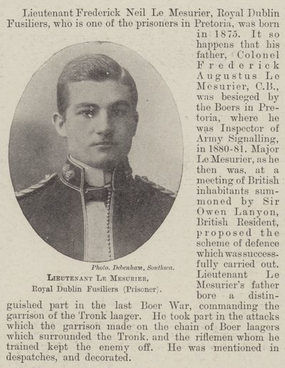 Tenente Le Mesurier, Royal Dublin Fusiliers (prigioniero) da English Photographer