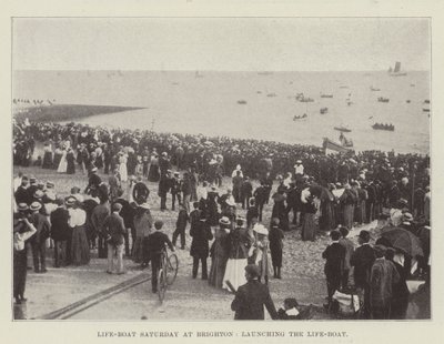 Life-Boat Saturday a Brighton, il lancio della scialuppa di salvataggio da English Photographer