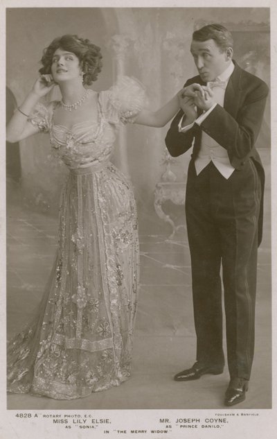 Lily Elsie e Joseph Coyne in La Vedova Allegra da English Photographer