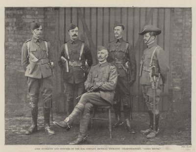 Lord Dunraven e ufficiali della 67ª compagnia degli Imperial Yeomanry (tiratori scelti), in partenza per il sud da English Photographer
