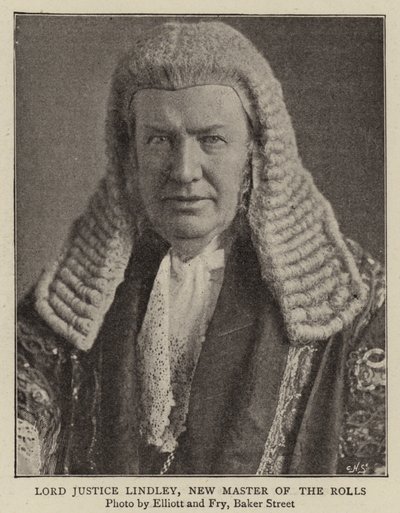 Lord Justice Lindley, nuovo Master of the Rolls da English Photographer