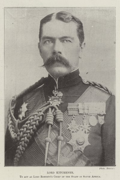 Lord Kitchener, per agire come capo di stato maggiore di Lord Roberts in Sudafrica da English Photographer