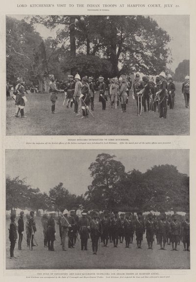 La visita di Lord Kitchener alle truppe indiane a Hampton Court, 22 luglio da English Photographer