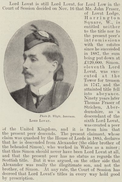 Lord Lovat da English Photographer
