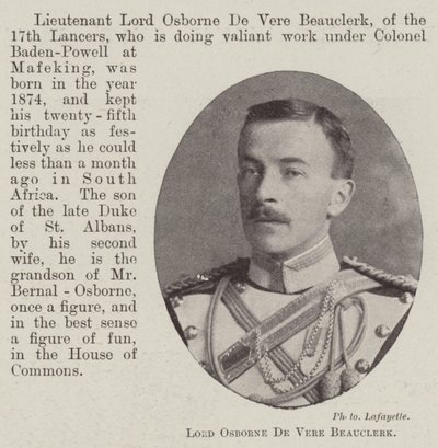Lord Osborne De Vere Beauclerk da English Photographer