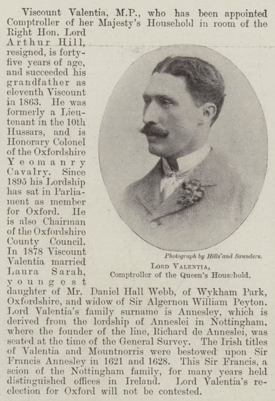 Lord Valentia, controllore della casa della regina da English Photographer