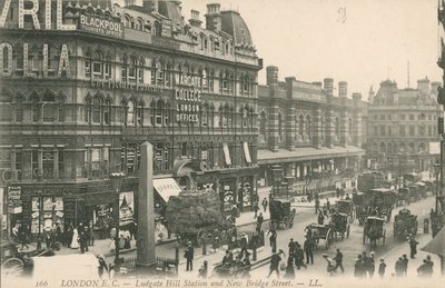 Stazione di Ludgate Hill e New Bridge Street, Londra da English Photographer
