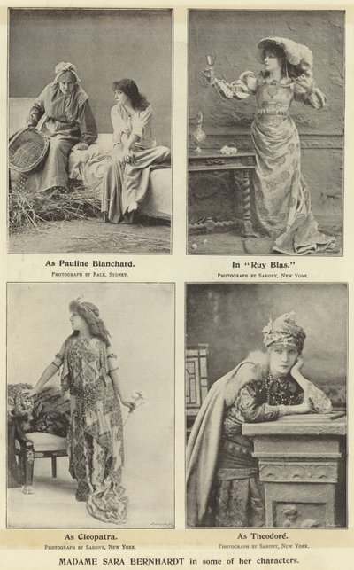 Madame Sara Bernhardt in alcuni dei suoi personaggi da English Photographer