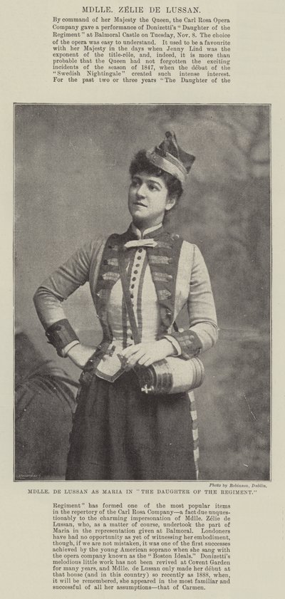 Mademoiselle de Lussan come Maria in La figlia del reggimento da English Photographer