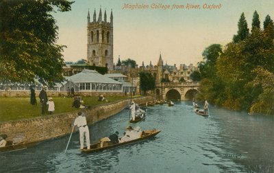 Magdalen College, Oxford, dal fiume da English Photographer