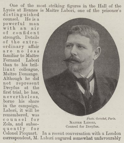 Maitre Labori, Avvocato di Dreyfus da English Photographer